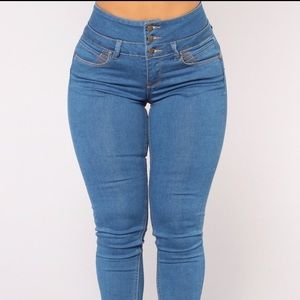 High Waisted Blue Jeans
